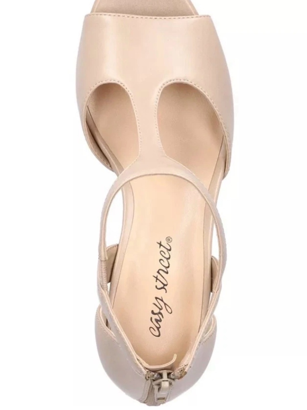 easy street Beige Open-Toe Slingback Sandals